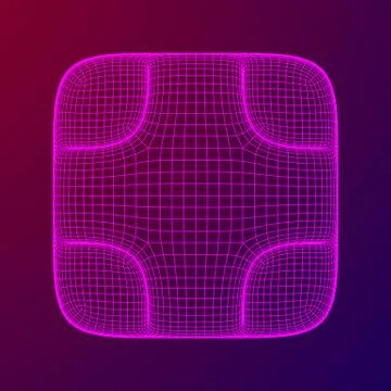 Wireframe Necker Smooth Cube Stock Illustration