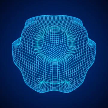 Wireframe Necker Smooth Cube 库存插图