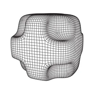 Wireframe Necker Smooth Cube Ilustração Stock