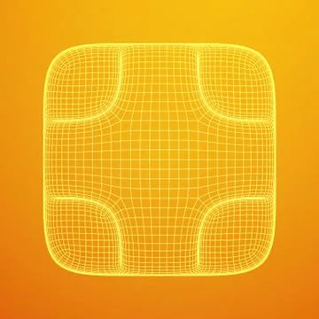 Wireframe Necker Smooth Cube Stock Illustration