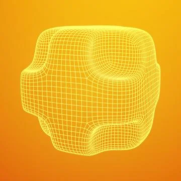Wireframe Necker Smooth Cube Stock Illustration