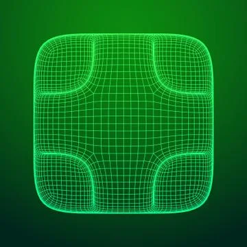 Wireframe Necker Smooth Cube Stock Illustration