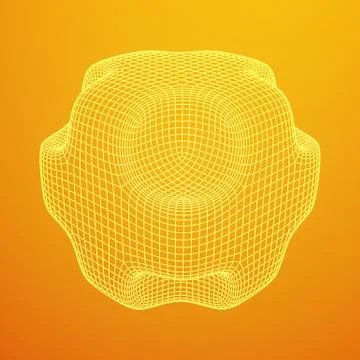 Wireframe Necker Smooth Cube 库存插图