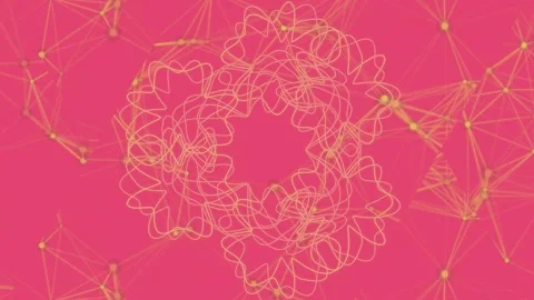 Wireframe network pink abstract network and wireframe structure animation Vidéo 330529688
