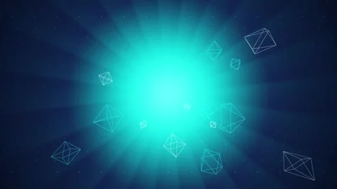 Wireframe octahedron shapes drifting seamless loop motion background Stock Footage 344799309