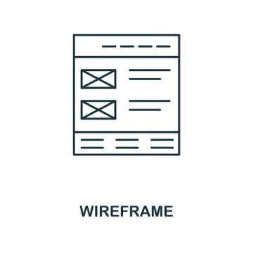 Wireframe outline icon. Simple design from web development icon collection. UI Stock Illustration