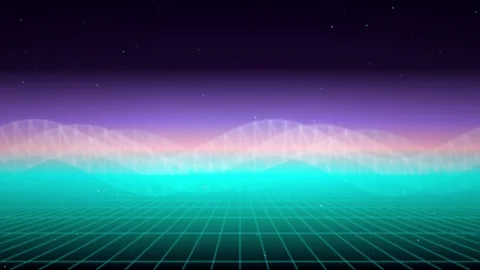 Wireframe perspective grid moving endless seamless loop motion Stock Footage 346332218