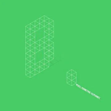 Wireframe Pixel Isometric Alphabet Letter A Stock Illustration
