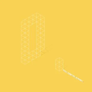 Wireframe Pixel Isometric Alphabet Letter A Stock Illustration