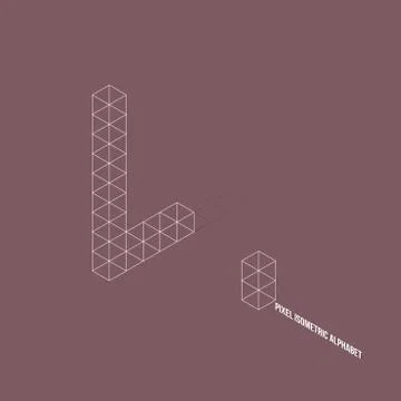 Wireframe Pixel Isometric Alphabet Letter L Stock Illustration