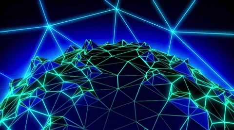 Wireframe Planet Rotating Video stock 64766465
