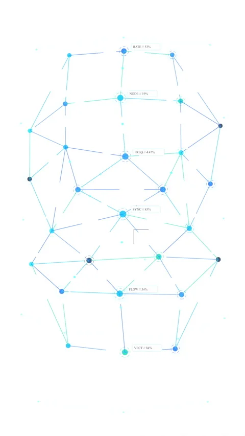 Wireframe polygon mesh node network animation blue digital futuristic Video stock 346638480