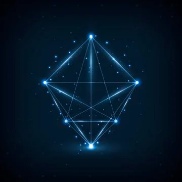 Wireframe polygonal elements Stock Illustration