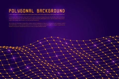 Wireframe polygonal landscape. Stock-Illustration