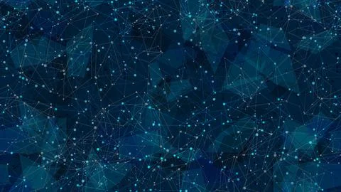 Wireframe polygonal seamless pattern on blue background. Great wallpaper. Illustrazione stock