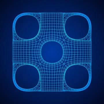 Wireframe Ported Cube 库存插图