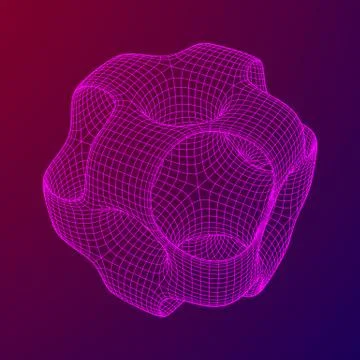 Wireframe Ported Cube Stock Illustration