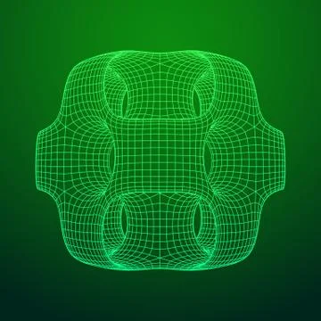 Wireframe Ported Cube 库存插图