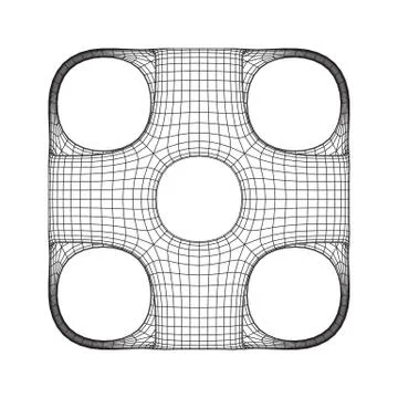 Wireframe Ported Cube Stock Illustration