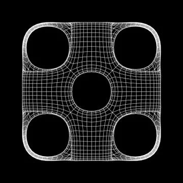 Wireframe Ported Cube 库存插图