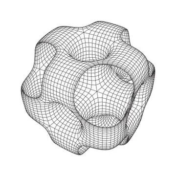 Wireframe Ported Cube Ilustração Stock