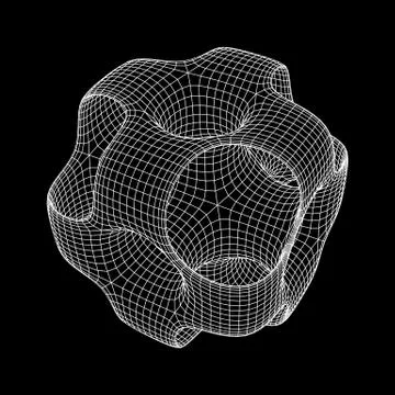 Wireframe Ported Cube Ilustração Stock