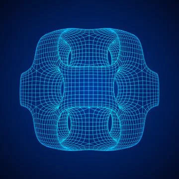 Wireframe Ported Cube 库存插图