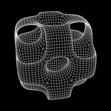 Wireframe Ported Cube 库存插图