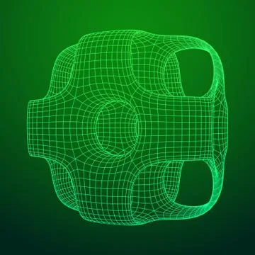 Wireframe Ported Cube 库存插图
