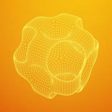 Wireframe Ported Cube Stock Illustration