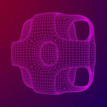 Wireframe Ported Cube 库存插图