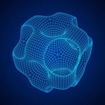 Wireframe Ported Cube 库存插图