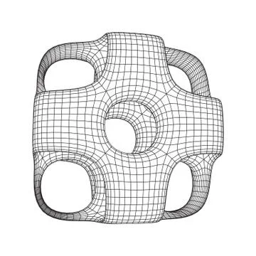 Wireframe Ported Cube Ilustração Stock