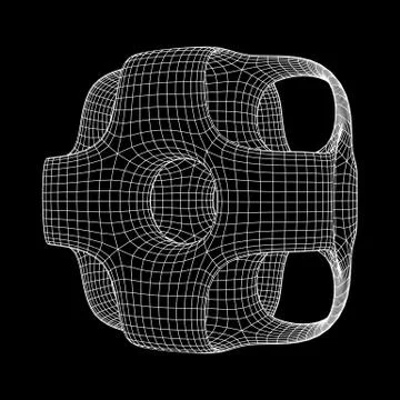 Wireframe Ported Cube Ilustração Stock