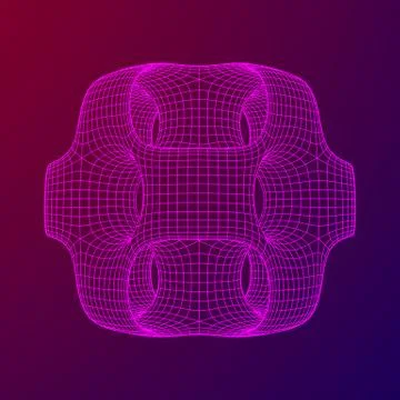 Wireframe Ported Cube 库存插图