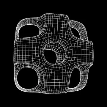 Wireframe Ported Cube 库存插图