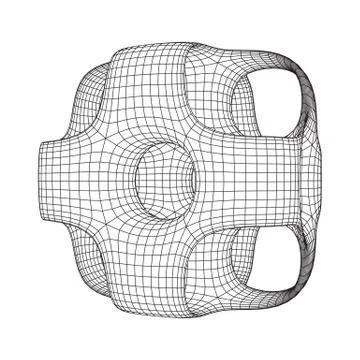 Wireframe Ported Cube 库存插图