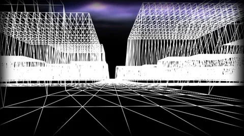 Wireframe road 01 Vídeos de archivo 30057021