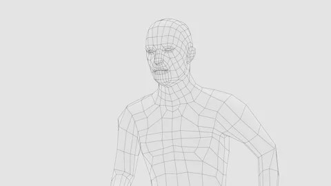 Wireframe running man, seamless Video stock 146216467