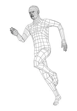 Wireframe running man. Vector 스톡 일러스트