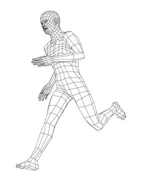 Wireframe running man. Vector Stock-Illustration