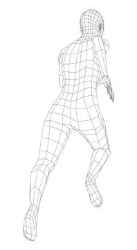 Wireframe running woman. Vector 库存插图