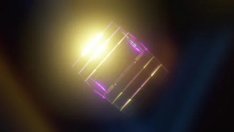 Wireframe sci fi cube Illustrazione stock