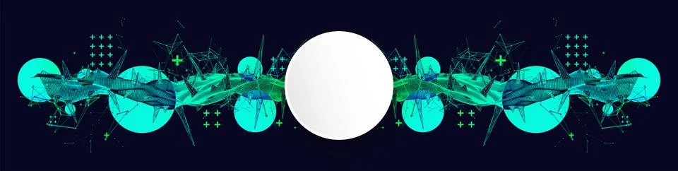 Wireframe science background with plexus effect. Futuristic vector illustrati Illustrazione stock