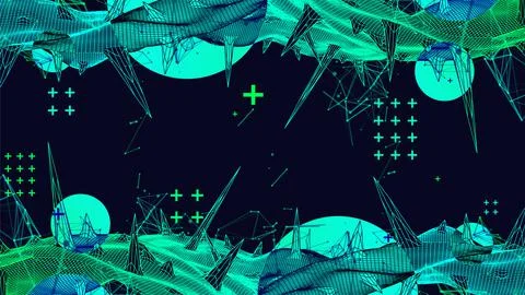 Wireframe science background with plexus effect. Futuristic vector illustrati Illustrazione stock