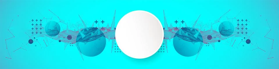 Wireframe science background with plexus effect. Futuristic vector illustrati Stock Illustration