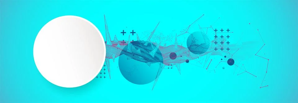 Wireframe science background with plexus effect. Futuristic vector illustrati Illustrazione stock