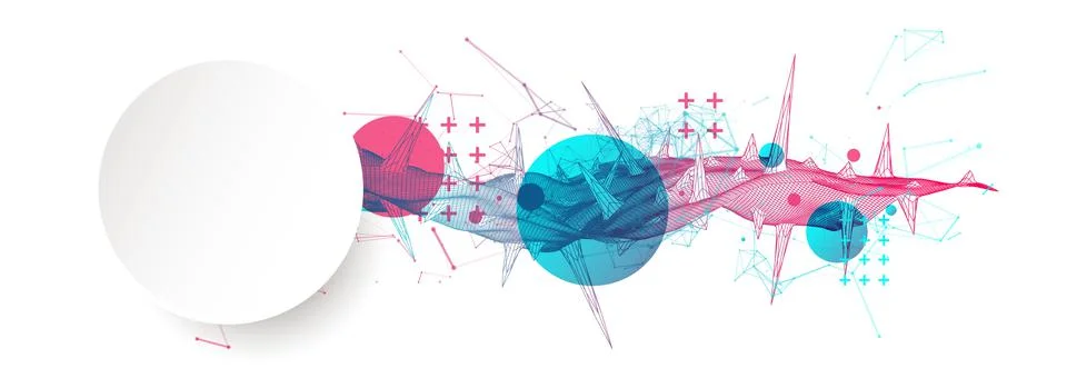 Wireframe science background with plexus effect. Futuristic vector illustrati Stock Illustration