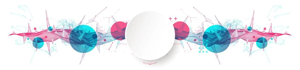 Wireframe science background with plexus effect. Futuristic vector illustrati Stock Illustration