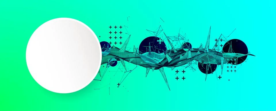 Wireframe science background with plexus effect. Futuristic vector illustrati Illustrazione stock